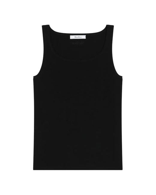 Max Mara Black Ribbed-Knit Tank Top
