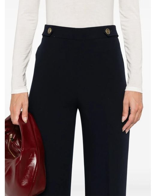 Twinset Black Cady High-Waist Trousers