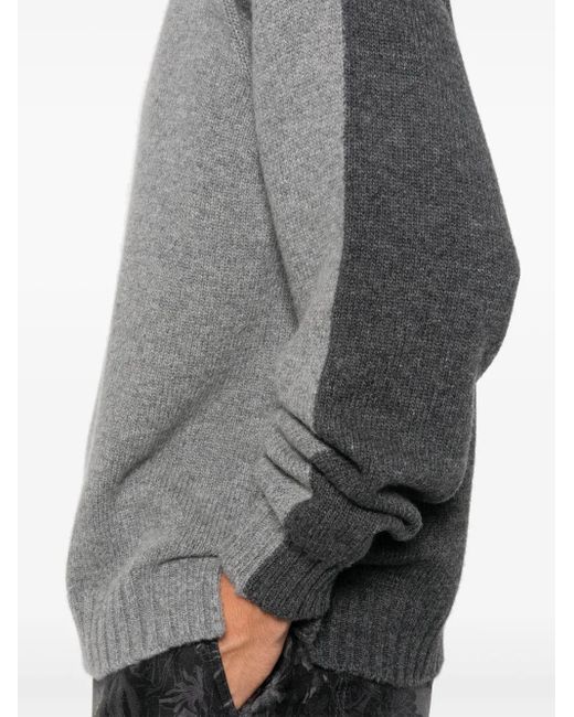 Gucci Gray Two-Tone Sweater for men