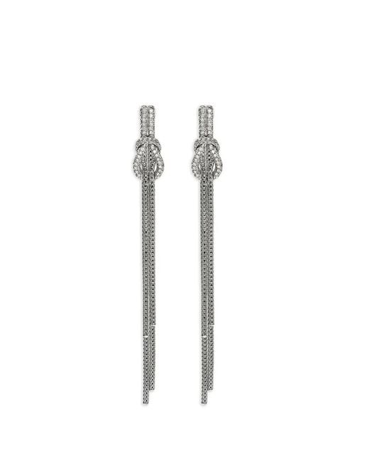 John Hardy White Love Knot Diamond Earrings