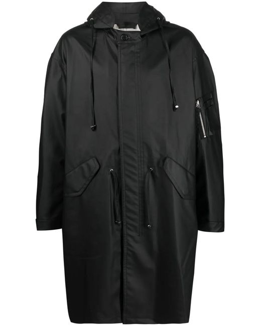 Helmut Lang Black Logo-Print Drawstring Parka for men