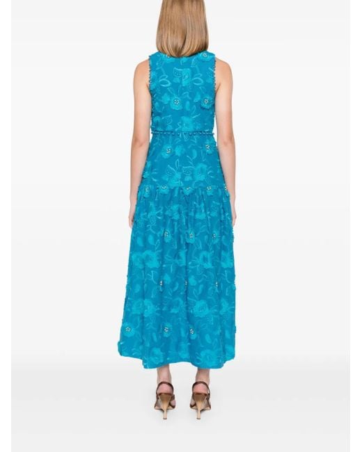 chinese dress ladies Blue Sea Life Sleeveless Maxi Dress  FARM Rio