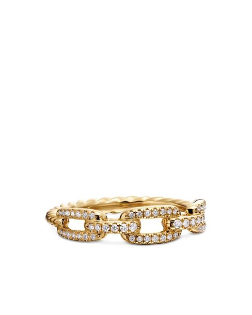 David Yurman Multicolor 18Kt Stax Chain Link Diamond Ring (4.5Mm)