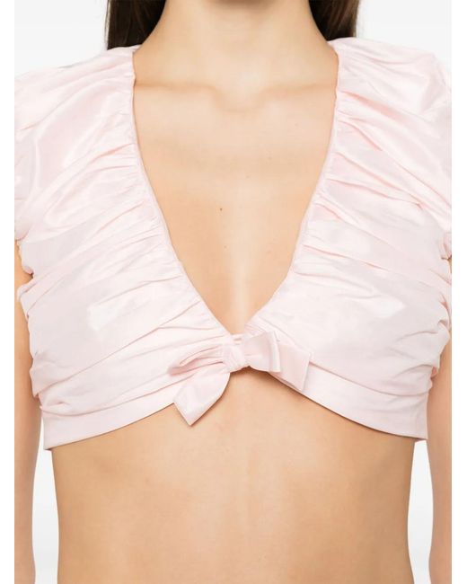 Viktor & Rolf Pink Pleated Cropped Top