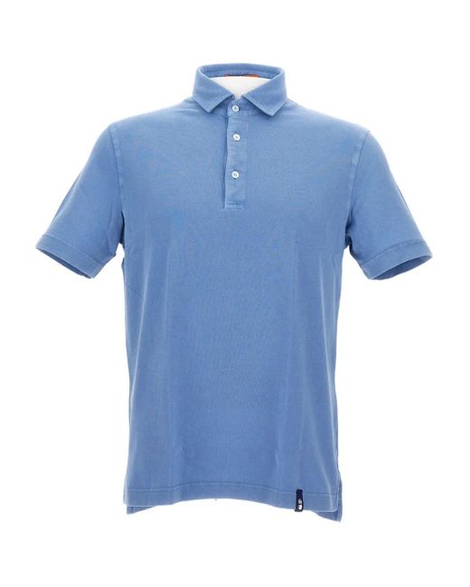 Drumohr Katoenen Poloshirt in het Blue voor heren