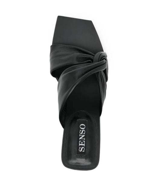 Senso Black Mila 80Mm Leather Mules