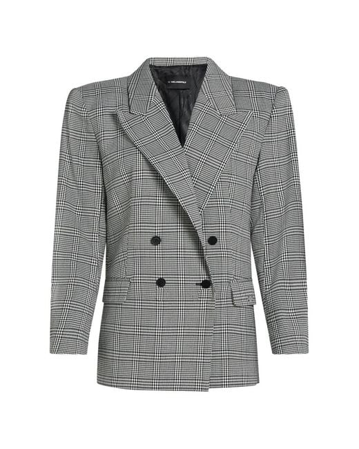 Karl Lagerfeld Gray Blazer Structuré À Carreaux
