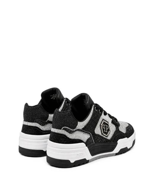Philipp Plein Black Low-Top Predator V2 Strass Sneakers for men