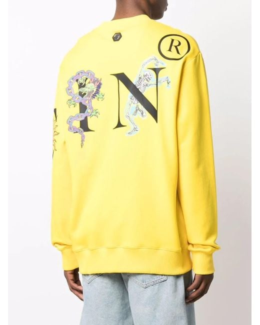 Philipp Plein Sweatshirt Mit Grafischem Print in Yellow für Herren
