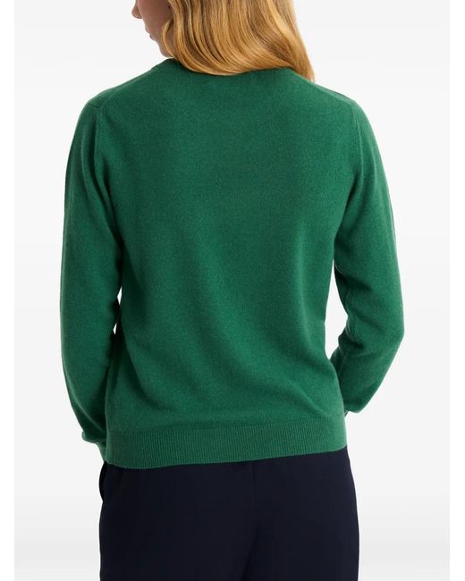 Pringle of Scotland Green Crew-Neck Cashmere Sweater