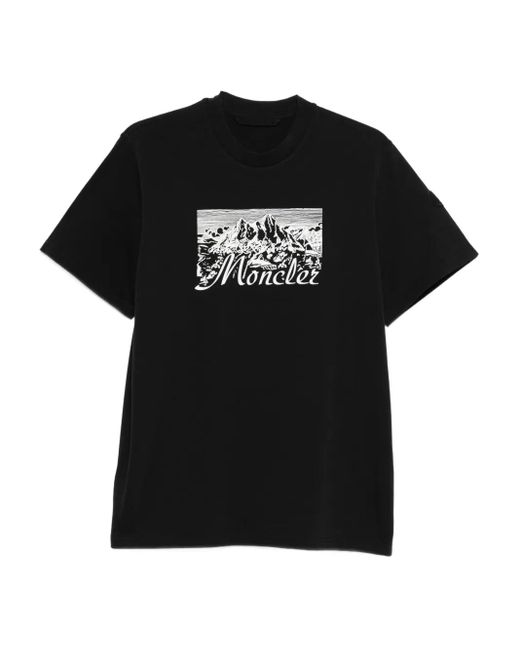 メンズ Moncler プリント Tシャツ Black