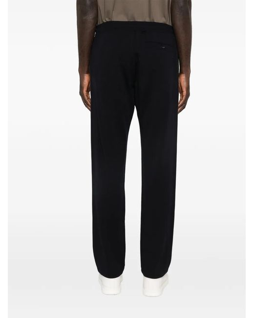 Canali Black Drawstring Track Pants for men