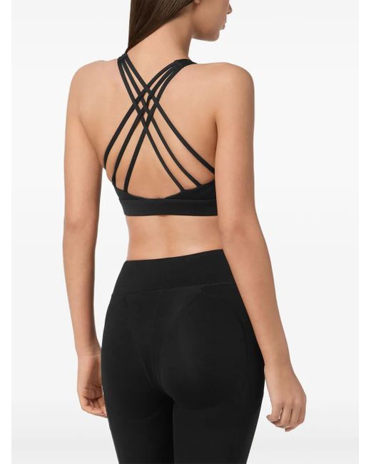 Philipp Plein Black Silky Soft Piping Push-Up Bra