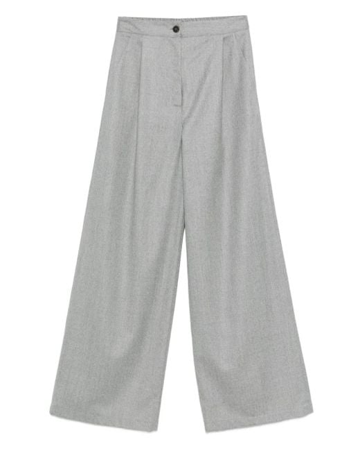 Barba Napoli Gray Straight-Leg Trousers