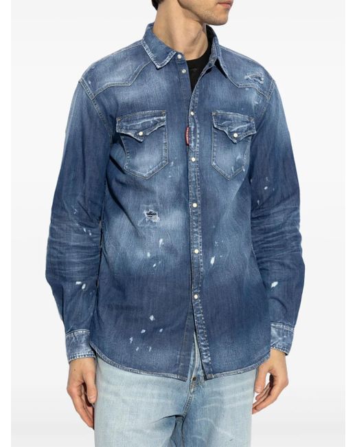 DSquared² Blue Denim Shirt for men