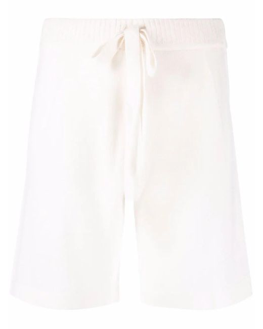P.A.R.O.S.H. White Knitted Drawstring Waist Shorts