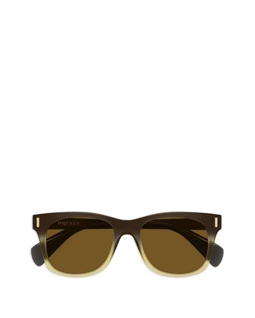 McQueen Green Geometric Sunglasses for men