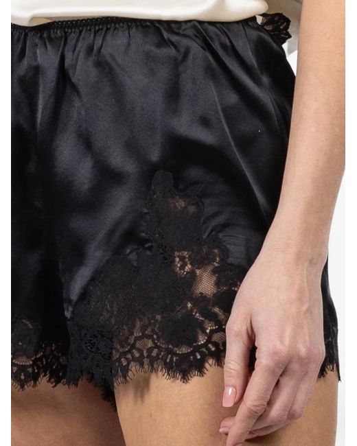 Doen Black Iona Lace Shorts