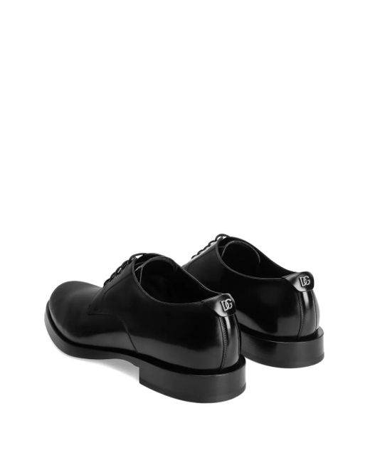 Dolce & Gabbana Black Leather Derby Lace-Ups for men