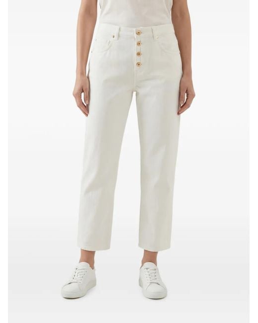 Brunello Cucinelli Natural Cropped Cotton Jeans