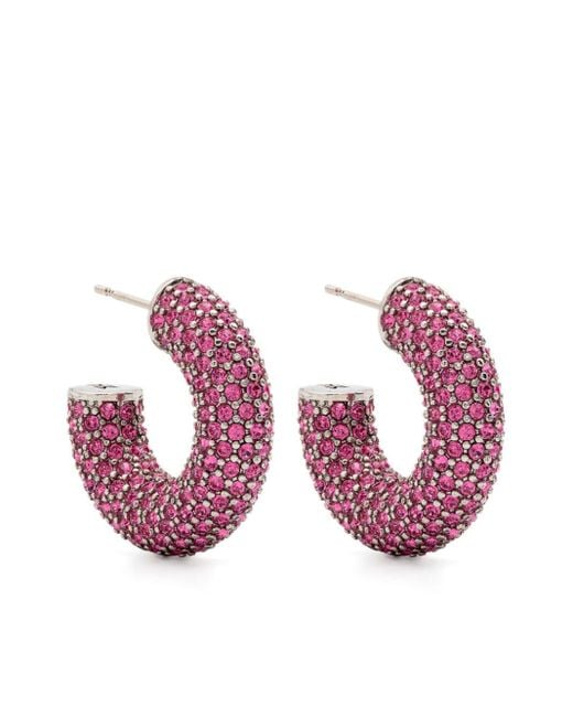 AMINA MUADDI Pink Cameron Hoop Earrings