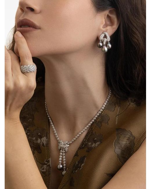 Andreoli White Pearl-Drop Diamond Earrings