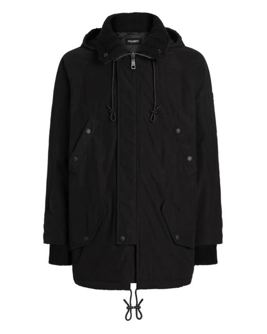 Cazadora De Nailon Con Capucha Dolce & Gabbana de hombre de color Black