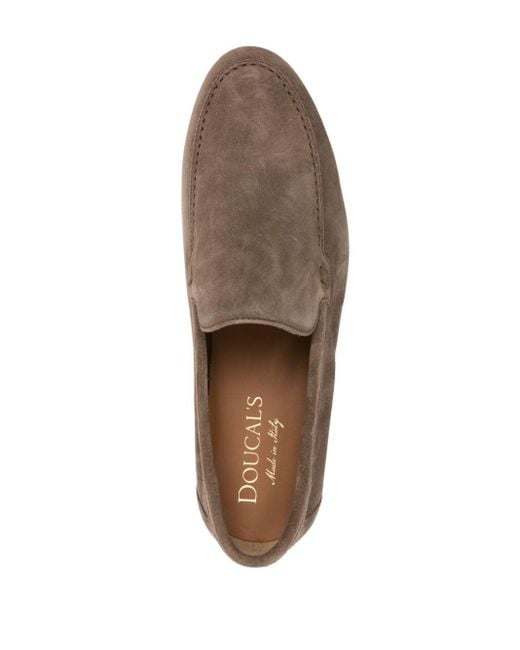 Doucal's Brown Round-toe Suede Loafers for men