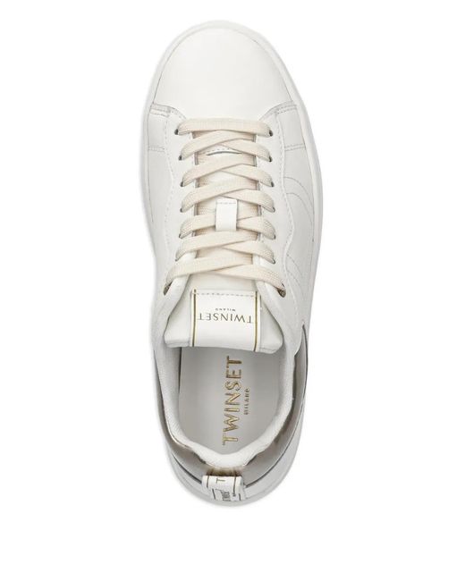 Twinset White Baskets À Détail De Logo