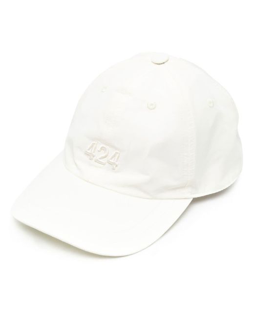 424 White Embroidered Baseball Cap for men