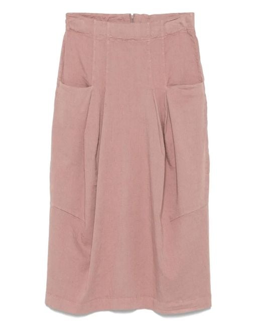 Transit Pink Pleated Midi Skirt