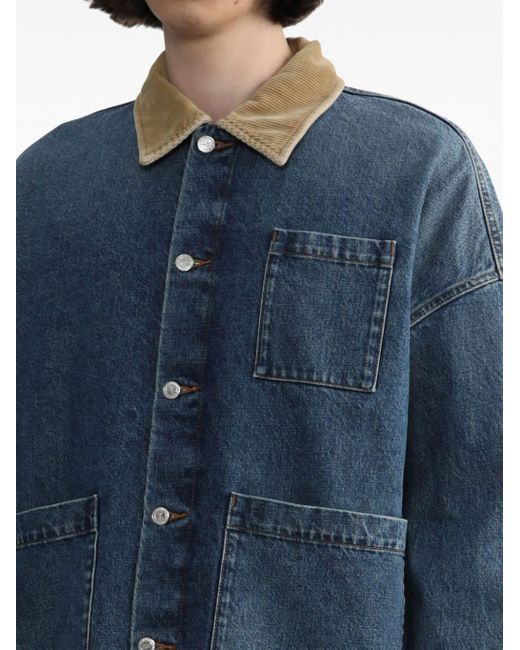 A.P.C. Blue Raw-cut Denim Shirt Jacket for men