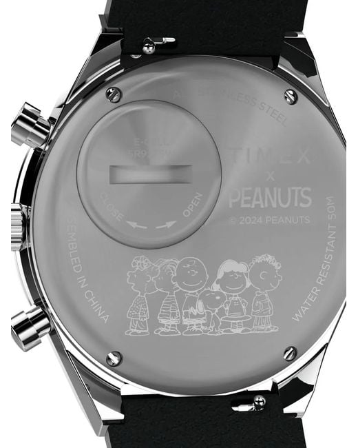 Timex Black X Peanuts Q Chronograph 40Mm for men