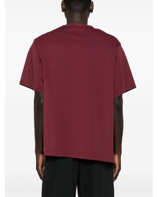 Y-3 Red Logo-rubberised Jersey T-shirt for men