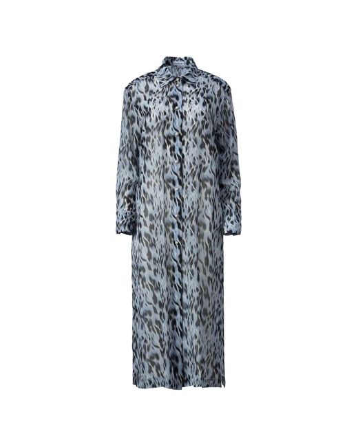 Mia Peculiar Blue Polo-Collar Midi Dress
