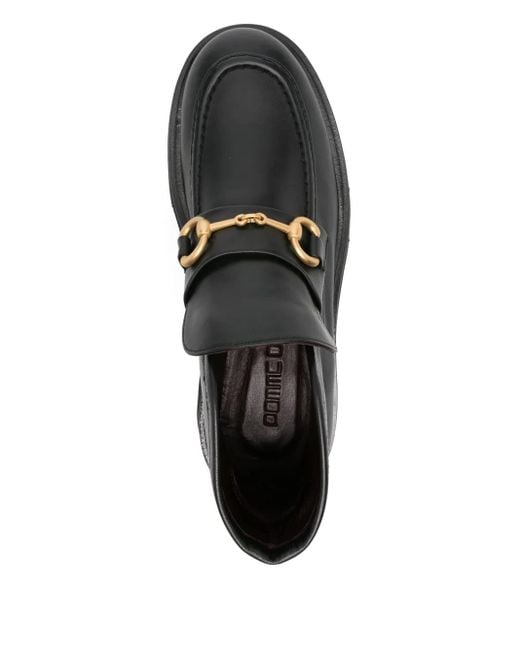 Pomme D ́Or Black Horsebit Leather Ankle Boots