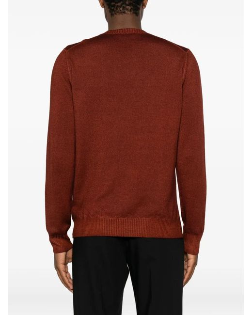 Fay Red Round-Neck Sweater for men