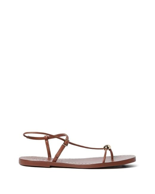Loeffler Randall White Lara Ornament-Detail Strappy Flat Sandals
