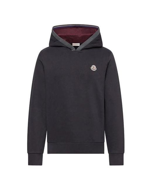Moncler Blue Hoodie À Patch Logo for men