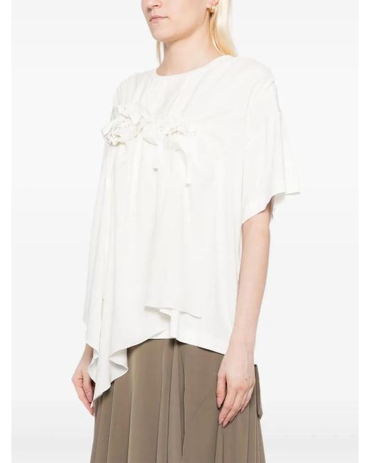 High White Mentor Frilled Top