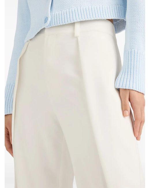 Pantalon De Costume À Plis Cinq À Sept en coloris White