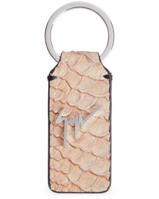 Giuseppe Zanotti Natural Bernaard Leather Keyring for men