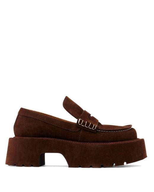 J.W. Anderson Brown 50Mm Platform Suede Loafers for men