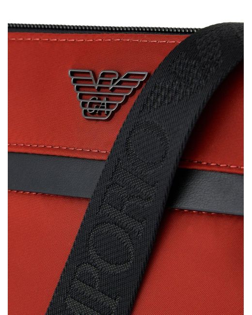 Emporio Armani Red Logo-plaque Messenger Bag for men