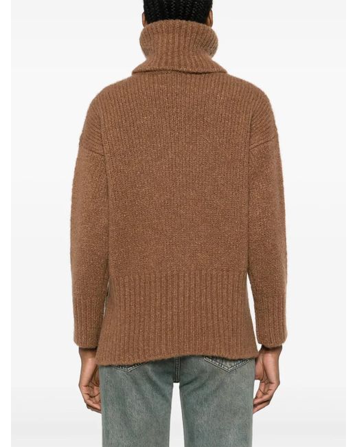 Alanui Brown Finest Roll-Neck Jumper