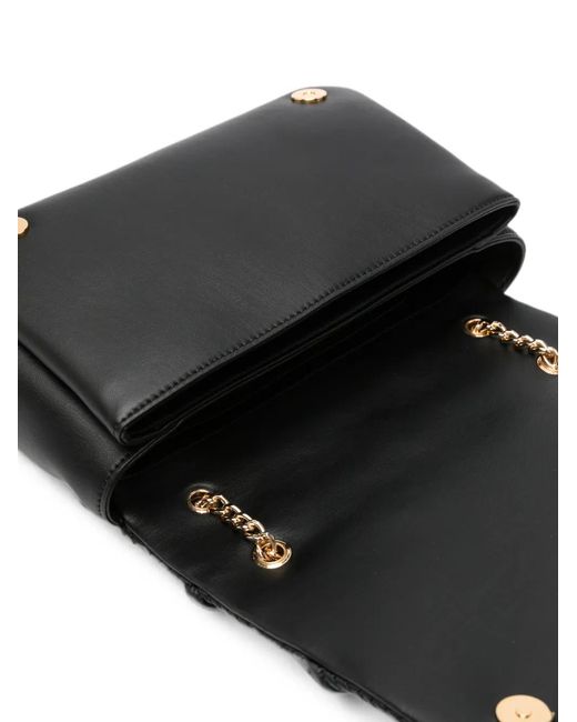 Love Moschino Black Quilted Logo-Plaque Shoulder Bag