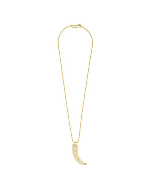 Aurelie Bidermann White Caftan Moon Pendant Necklace