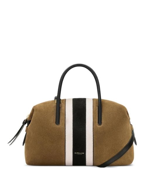 DeMellier London Brown Small Stockholm Intarsia-Suede Tote Bag