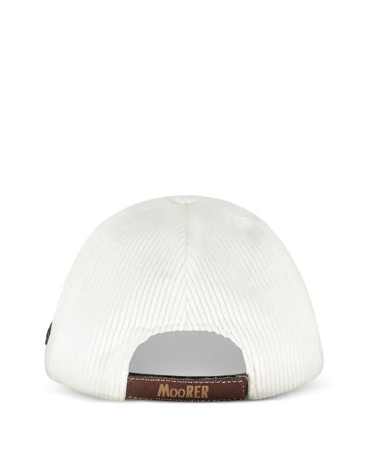 Moorer White Corduroy Cap for men