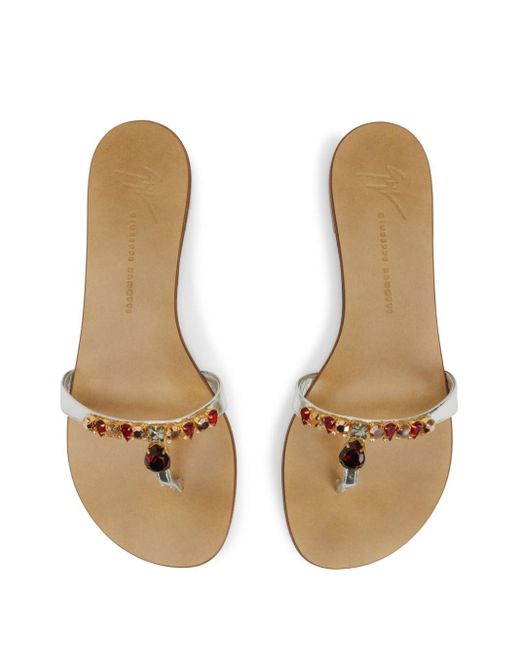 Giuseppe Zanotti Brown Katisha Gemstone-detail Sandals